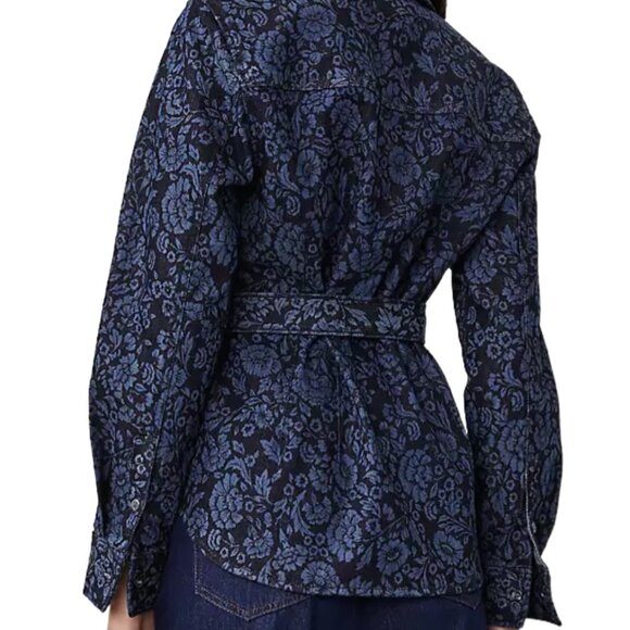 NWT - Ann Taylor Petite Denim Floral Flared Shirt – Size MP - Picture 2 of 16